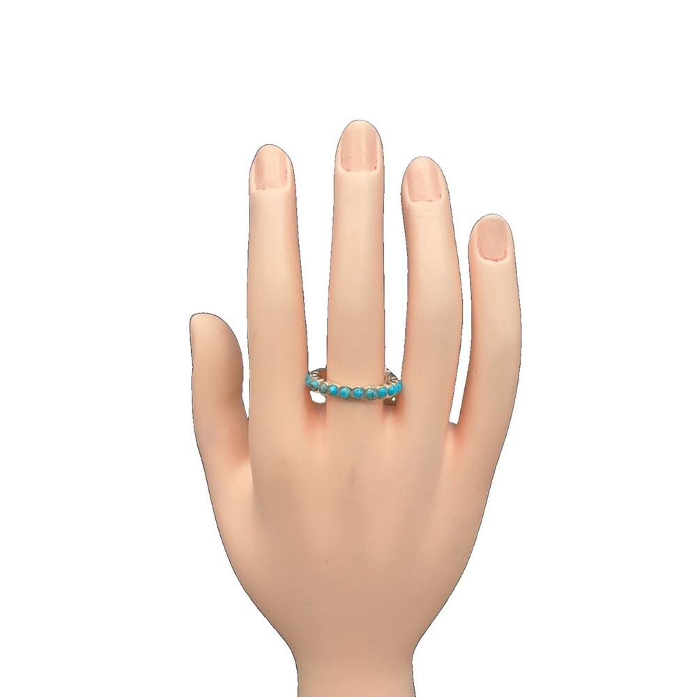 Barse Infinity Band Ring- Turquoise- Sterling Silver- 10- NWT - Picture 3 of 7